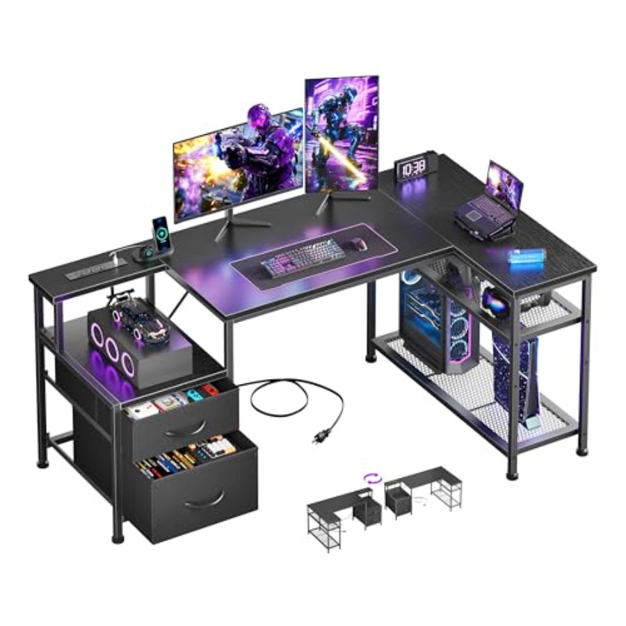 Desk Setup L Shaped - 49 İnç L Şeklinde, Güç Prizli