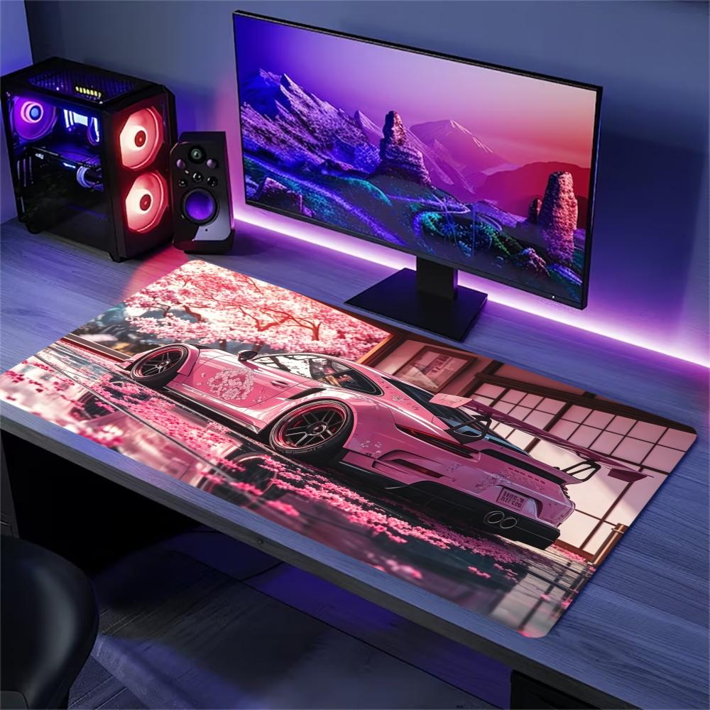 Desk Setup Pc And Laptop - Sakura Spor Araba Desenli Genişletilmiş Masa