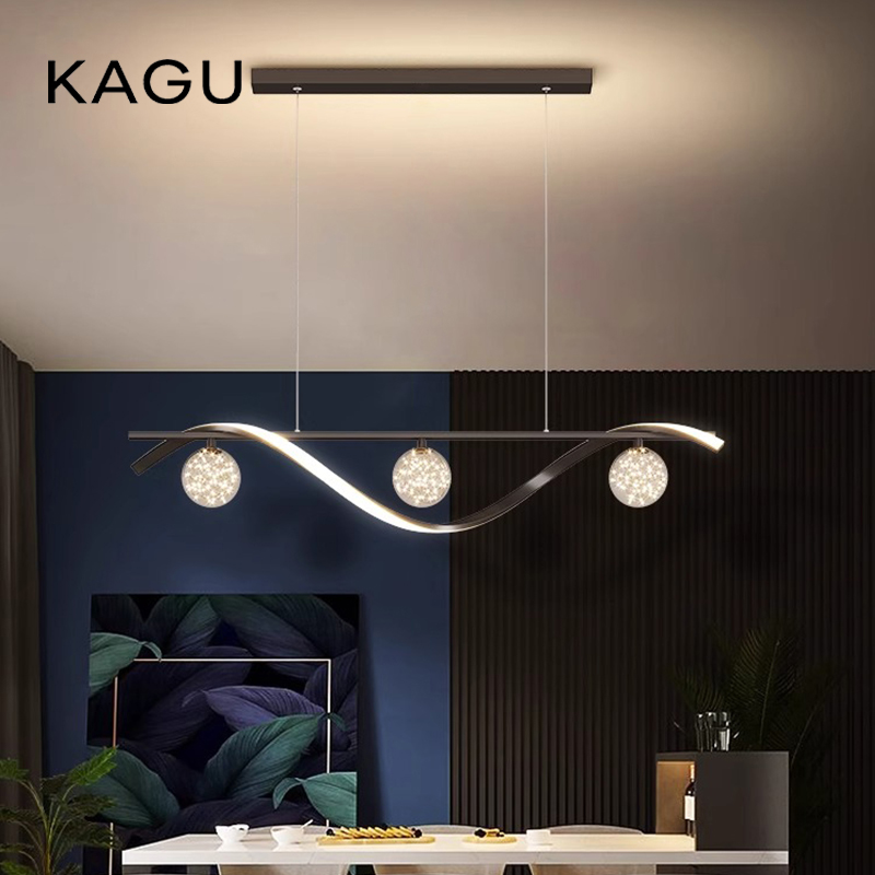 Desk Setup Minimalist - Modern Minimalist Led Kolye Lambaları Kahve